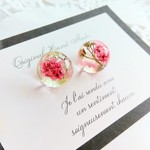 桃色のお花ピアス/イヤリング