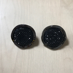 ●25㎜● ANTIQUE BLACK WAVE DESIGN BUTTON CABOCHONS PARTS