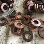 手芸　DIYパーツ　アクセサリーパーツ　ウッドリング　穴あき　６ヶセット 　S