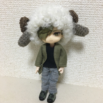 ニット帽子:ひつじ白B