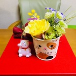 猫ちゃんポット🐈招き猫付き🐱