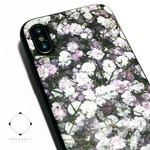 iphoneXケース / iphoneXsケース 軽量レザーケースiphoneXカバー（かすみ草×ブラック）babys breath アイフォンXs　アイフォンケース iphoneケース　耐衝撃