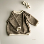 ふわふわスウェットオーバートップス 80 ブラウン杢 cream