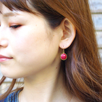 【再販売】14kgf Mini Circleピアス ～ディープピンク～