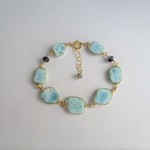 slice creamy blue 14Kgf /bracelet