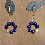 ラピスラズリのまんまるピアス