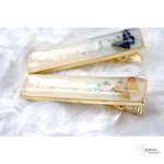 【B品】(8)ミントイエロー♡蝶々ヘアクリップ