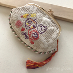 世界に一つ こどもの絵刺繍 親子がま口財布