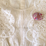 春を呼ぶ お庭 刺繍ブローチ