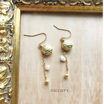 再販❤リーフ型押し淡水パールピアス