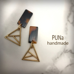 シンプル♡べっこう×ゴールドチャーム ピアス／イヤリング