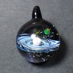 ≪銀河と惑星≫　ガラスのペンダント ダブルオパール Glass accessories 