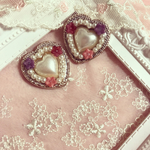 ハート×パール×フラワーイヤリング(ピアス)