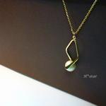 GOLD＆コットンパール*＊ロングネックレス。