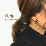 べっこう×フープチャーム ピアス／イヤリング
