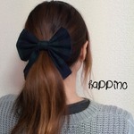 ロングリボン　ヘアゴムorバレッタ　ブラックウォッチ　　