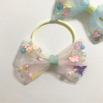 キッズ チュールリボンヘアゴム ピンク