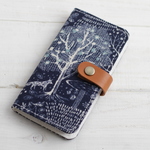 幻想ノ森　手帳型スマホカバーiPhone8/8Plus/X(10）Android対応カバー　キツネうさぎ