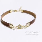  Natural leather grain zirconia bracelet