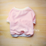 ❉完成品❉胴53 ピンクボーダーシャツ★pink×white ✧フレンチブルドッグ フレブル パグ✧