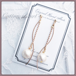 コットンパールロングピアス♡パールイヤリング