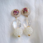 【✳︎SALE✳︎】ドライフラワー×パール×クリスタルピアス/イヤリング