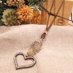 キラキラ✨ハートの革ひもネックレス✨
