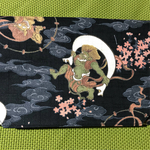 御朱印帳袋風神雷神 黒×抹茶