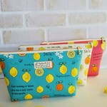 【SALE】レモンとオレンジポーチ💚マチ付き   ドミット芯