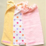 ネームタグ付　3枚セット　タオルエプロン　くまちゃんとドット