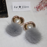 パールハートピアス／イヤリング