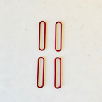 Red Rubber Oval Beads 
