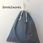 ヒッコリー柄のお着替え袋（体操服袋）