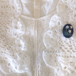 1月のありがとう  雪割草の刺繍ブローチ   白 4.5