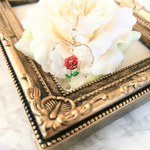 vintage★赤い薔薇のネックレス＜ハート×ローズ＞