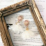 【再販】パープルローズ★カメオとシフォンタッセルのピアス＆イヤリング＜オフホワイト＞