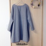 ワイドチュニック　コットンフランネル　杢グレー