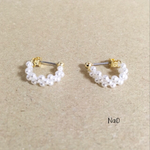 パールでフープピアス♪