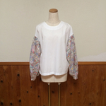 リバティ生地＊ボリューム長袖のブラウス【ピンク】