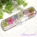 [再販]＊押し花印鑑ケース＊可愛い小花たち(ピンク系)