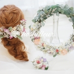 リースブーケ+ヘアパーツ+ブートニア♡ウエディングブーケウェディングブーケリースブーケウエディングリースブーケウェディングリースブーケブーケブートニア