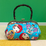 価格据え置き送料込！着物を着たかわいい文化人形 がま口バッグ