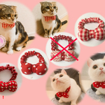 まぁるいぷくふわリボンのシュシュ首輪🎀レッド