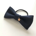 星がゆれる★デニム生地の リボンヘアゴム