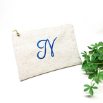 【再販×3】イニシャル。刺繍フラット ポーチ