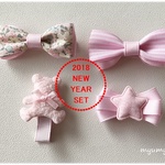 NewYearSet④ピンク系　／　キッズヘアクリップ　ベビーヘアクリップ　滑り止め付き
