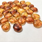 (JA0421) 14x17mm 45g/36個 アクリルビーズ べっ甲風 