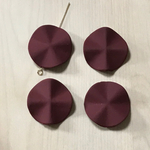 ●26㎜● WINERED BROWN FLAT ROUND WAVE RUBBER BEADS