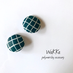 グリーンチェックイヤリング