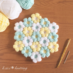 【coma-goma様専用】ぷっくりお花のポットマット＊ミントグリーン＊